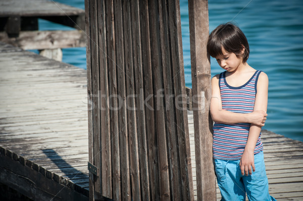 [[stock_photo]]: Kid · vacances · d'été · mer · rive · heureux · enfant