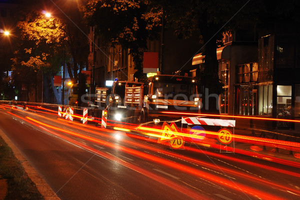 Working area in traffic at night Stock photo © zurijeta