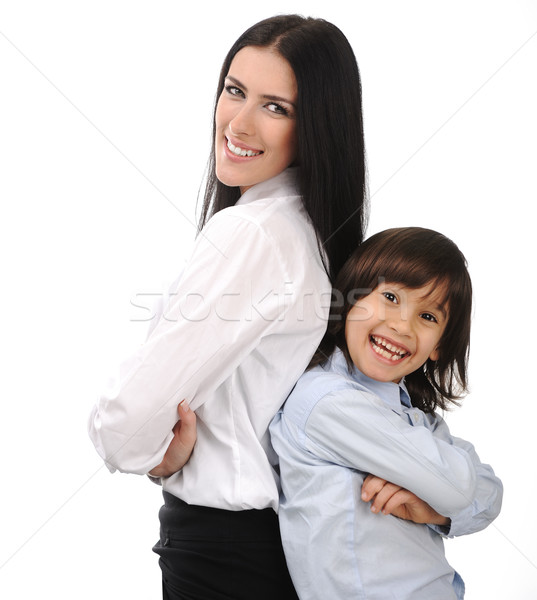Mother and son standing Stock photo © zurijeta