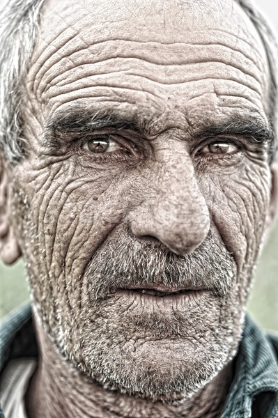 closeup portrait of old man Stock photo © zurijeta