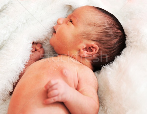 Stockfoto: Pasgeboren · baby · kind · ziekenhuis · oranje