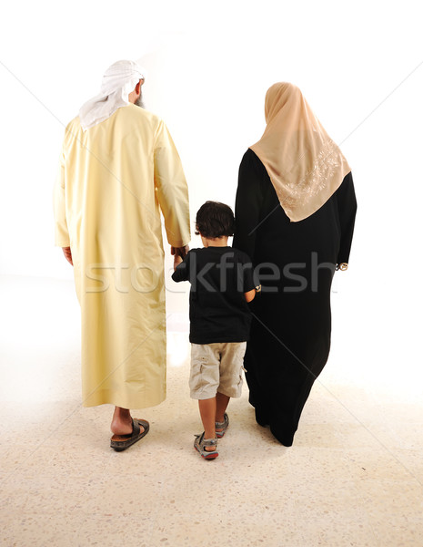 Muslim arabic family walking Stock photo © zurijeta