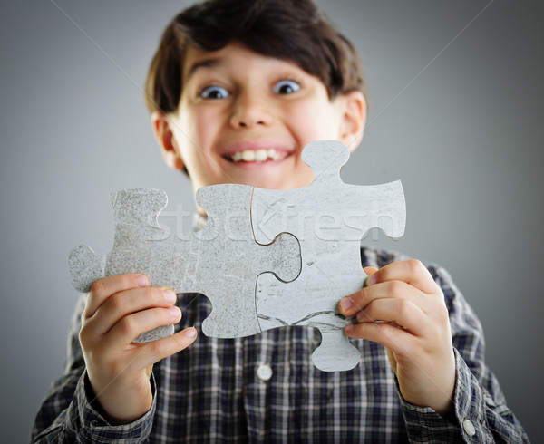 Enfants affaires visage résumé [[stock_photo]] © zurijeta