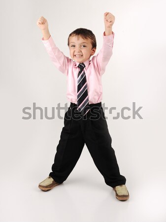Adorable little kid wearing a suite Stock photo © zurijeta