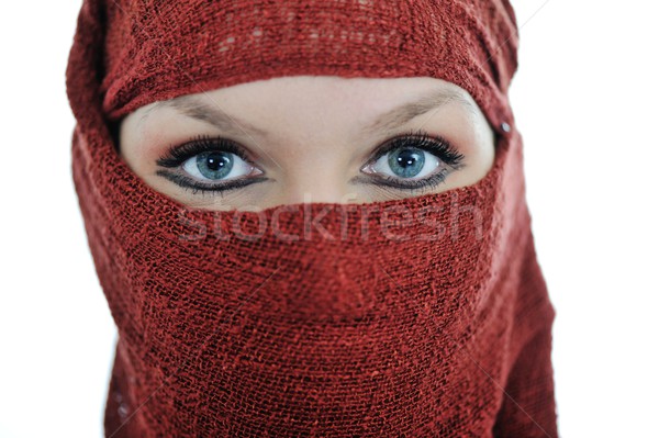 Stockfoto: Vrouw · sluier · oog · gezicht · schoonheid · portret