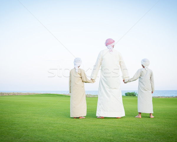 Happy Arabic family on summer vacation Stock photo © zurijeta