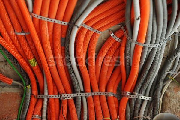 Cables on walls in new house Stock photo © zurijeta