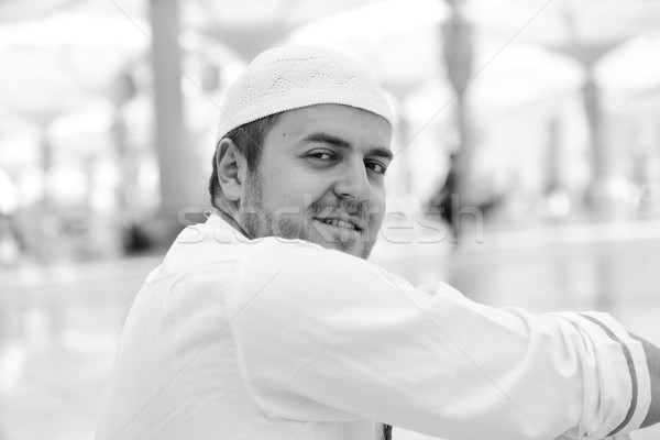 Muslim praying at Medina mosque Stock photo © zurijeta