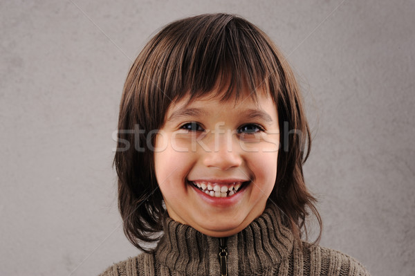 Schoolboy, series of clever kid 6-7 years old with facial expressions Stock photo © zurijeta