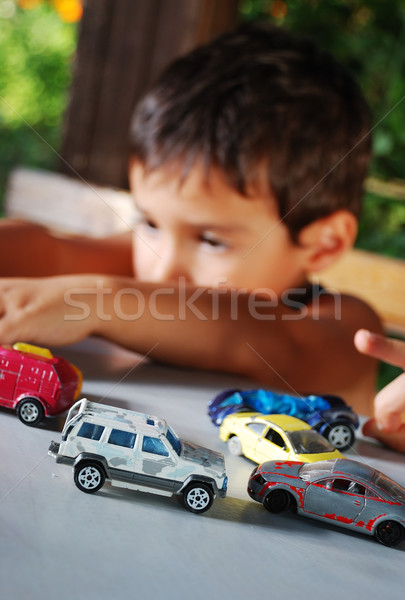 Gyerekek játszik autók játékok szabadtér nyár Stock fotó © zurijeta
