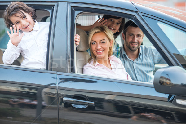 Happy family in car Stock photo © zurijeta