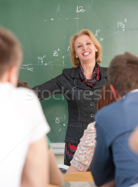 Hoogleraar college blond kaukasisch leraar onderwijs Stockfoto © zurijeta