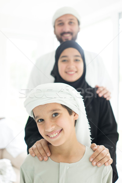 Stock photo: Arabian family posing together