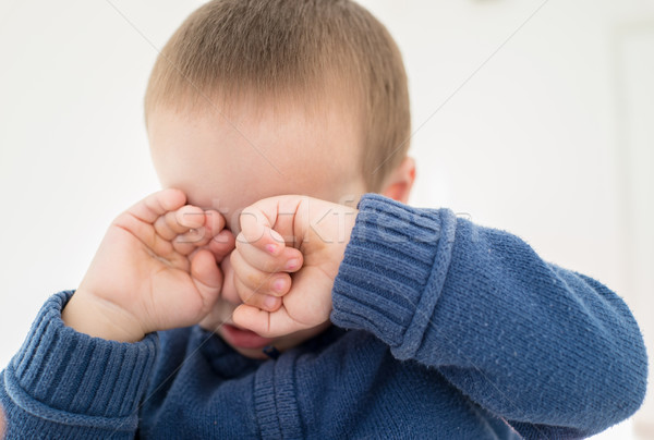 Choro pequeno criança cara espaço menino Foto stock © zurijeta