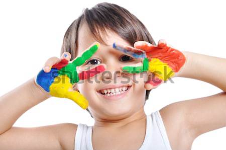 Foto stock: Confuso · manos · infancia · papel · mano · sonrisa