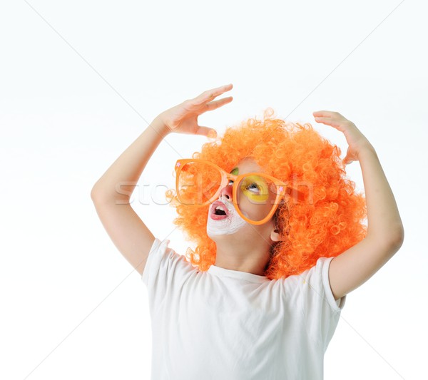 Cute drôle clown enfant blanche portrait [[stock_photo]] © zurijeta