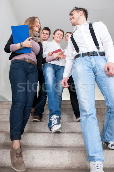 Students descending steps Stock photo © zurijeta