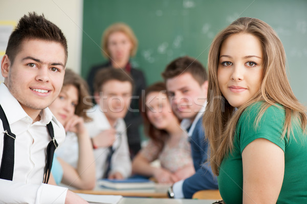 Stock photo: Two smiling students