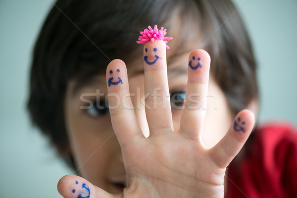 Happy finger smileys Stock photo © zurijeta