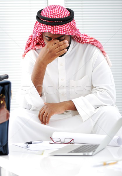 Arabskie biznesmen kryzys działalności pracy Zdjęcia stock © zurijeta
