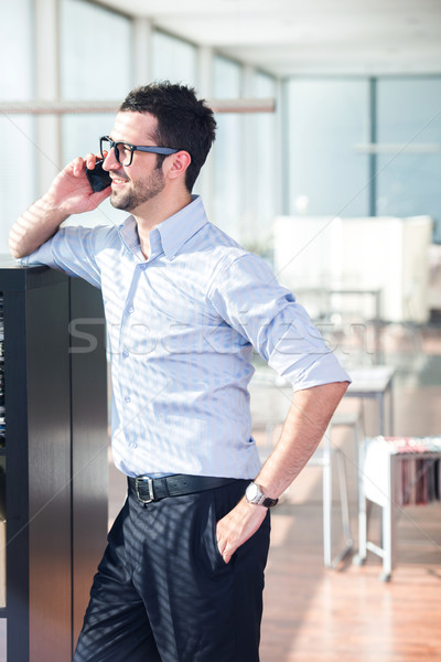 Modern businessman talking Stock photo © zurijeta