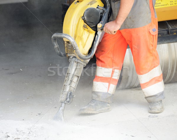 Duro lavoro asfalto trapano uomini lavoro concrete Foto d'archivio © zurijeta
