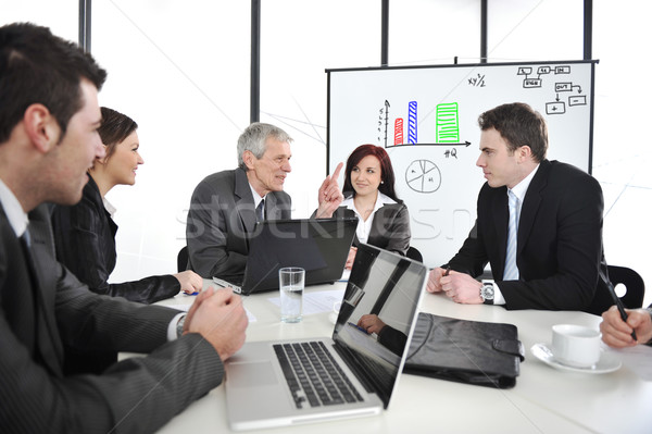 Reunión de negocios oficina feliz trabajo empresario Foto stock © zurijeta