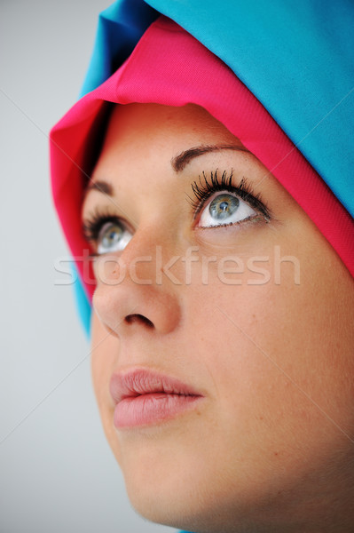 Muslim girl with hijab Stock photo © zurijeta