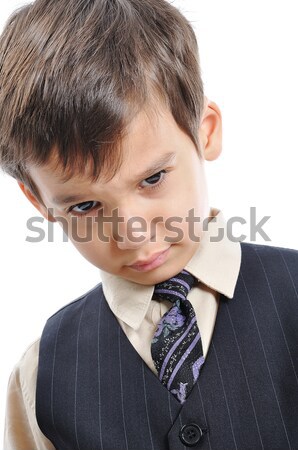 Weinig cute kid business pak geïsoleerd Stockfoto © zurijeta