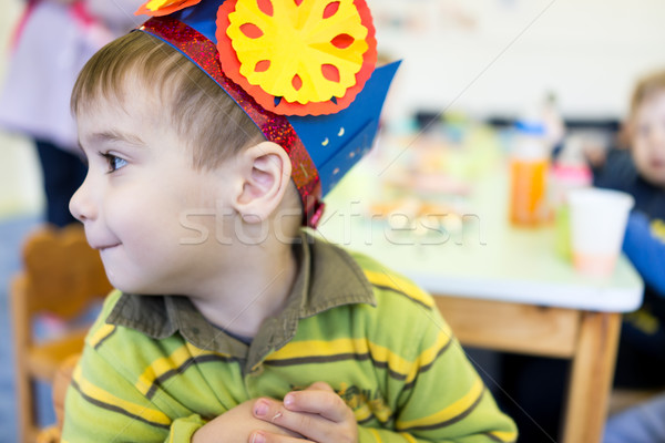 Weinig cute jongen verjaardagsfeest kinderen verjaardag Stockfoto © zurijeta