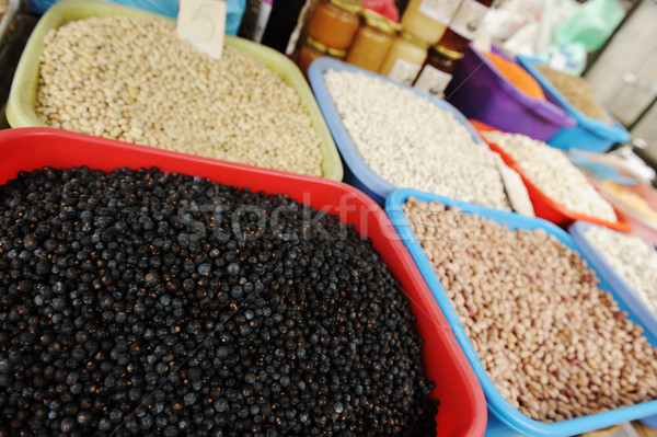 Piactér üzlet keret Afrika táska kukorica Stock fotó © zurijeta