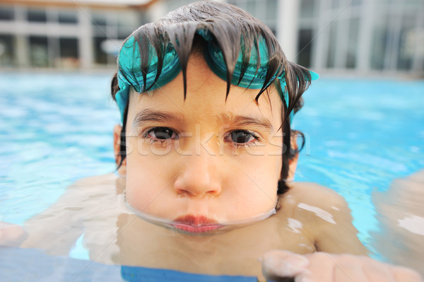 [[stock_photo]]: été · natation · activités · heureux · enfants · piscine