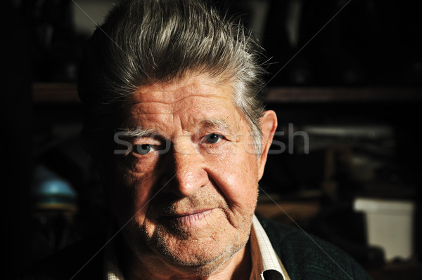 Elderly man in his workshop, portrait Stock photo © zurijeta