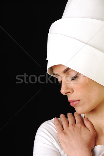 Duygusallık arka plan siyah kafa Tanrı dua Stok fotoğraf © zurijeta