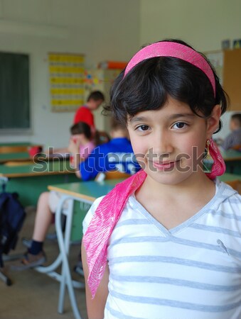Education activities in classroom at school, happy children learning Stock photo © zurijeta