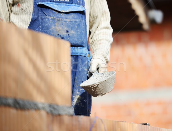 De trabajo edificio proyecto trabajador mojado Foto stock © zurijeta