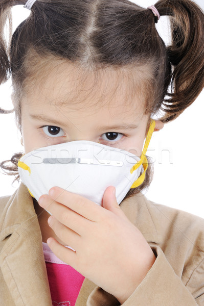 White protective mask on young patient Stock photo © zurijeta