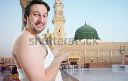 Emberek szent iszlám kötelesség Szaúd-Arábia épület Stock fotó © zurijeta