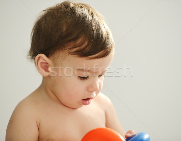 Bebê criança engraçado isolado branco Foto stock © zurijeta