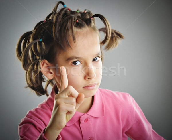 Funny Portrait Of Kid With Hair Style Stock Photo C Jasmin