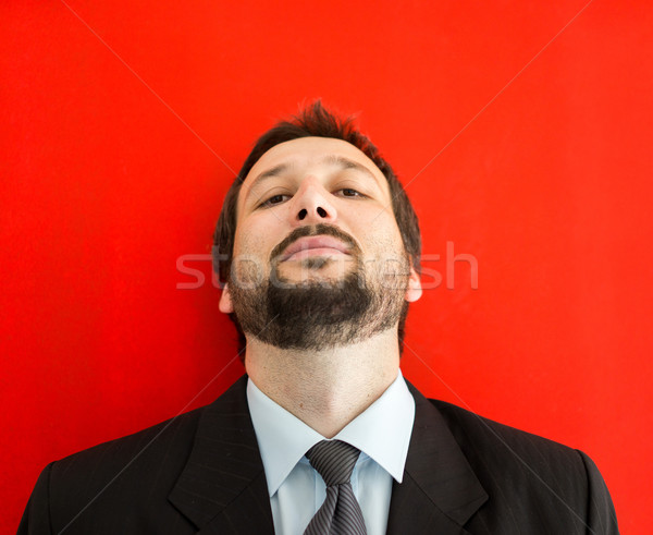 Profil portret zâmbitor tineri om de afaceri Imagine de stoc © zurijeta