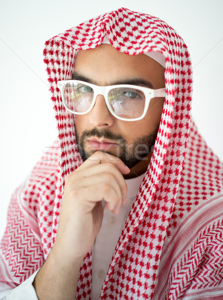 Retrato atraente Árabe homem árabe jovem Foto stock © zurijeta