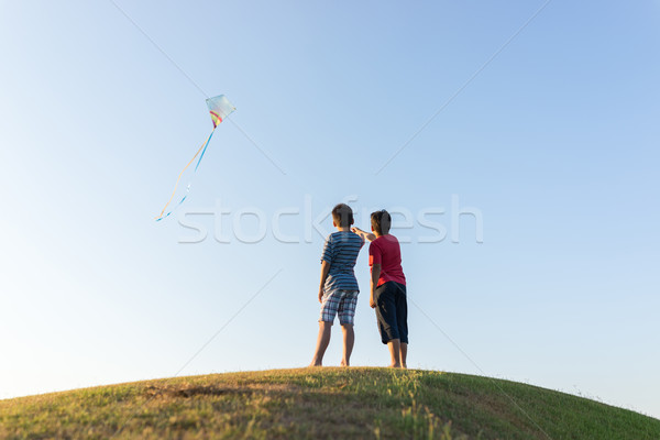 Läuft Kite Silhouette Himmel Frühling Golf Stock foto © zurijeta