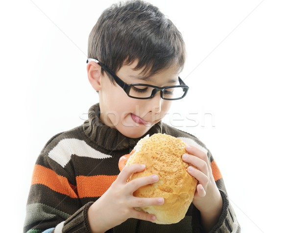 Kid manger pain chignon enfants fond [[stock_photo]] © zurijeta