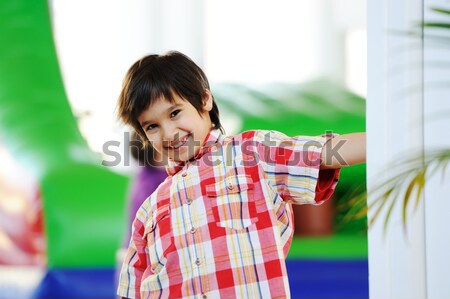 Kids playing on colorful kindergarden playground Stock photo © zurijeta