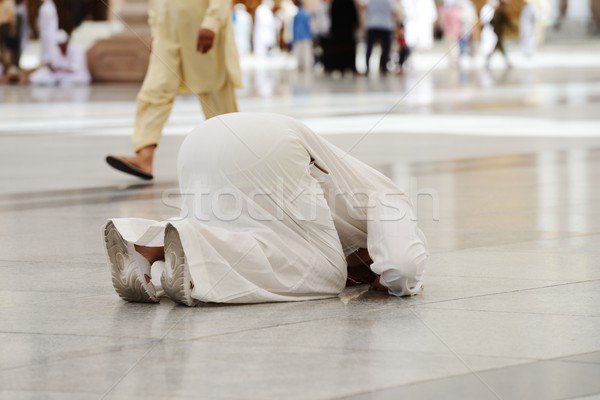 Muslim praying at Medina mosque Stock photo © zurijeta