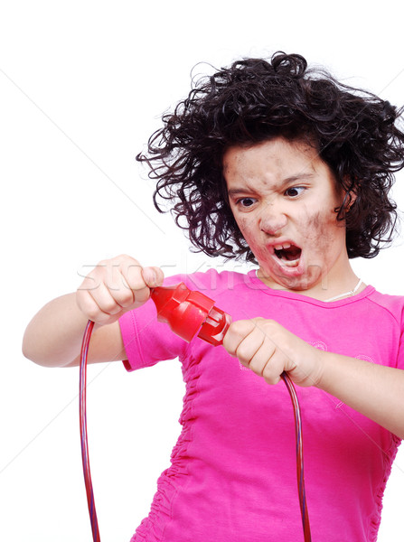 girl getting electrocuted Stock photo © zurijeta