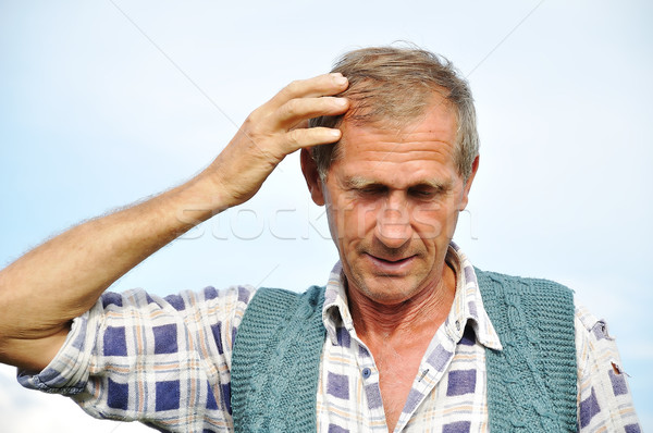 Middle aged male person with interesting gestures Stock photo © zurijeta