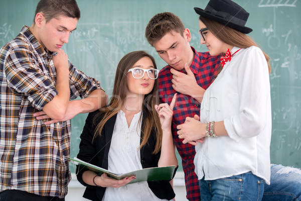 Group of teenagers studying Stock photo © zurijeta