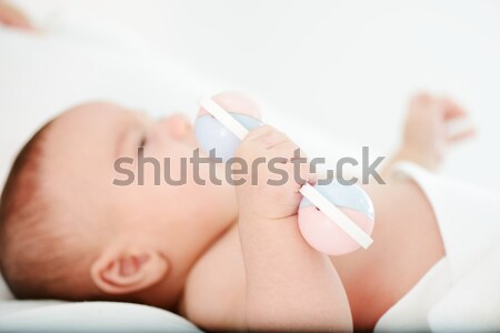Adorable baby boy drinking breast milk Stock photo © zurijeta